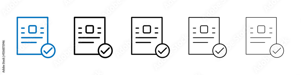Document verification icon Outline vector logo for web ui Document verification icon Outline vector logo for web ui
