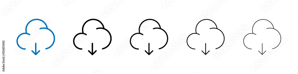Download from Cloud icon Outline vector logo for web ui Download from Cloud icon Outline vector logo for web ui