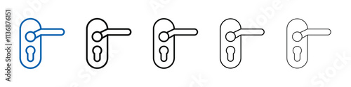 Door knob icon Outline vector logo for web ui