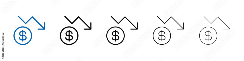 Economic Loss icon Outline vector logo for web ui Economic Loss icon Outline vector logo for web ui