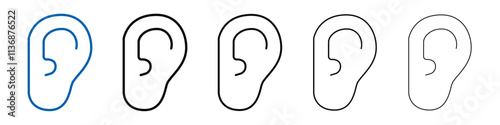 Ear icon Outline vector logo for web ui