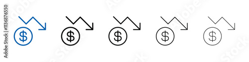 Economic Loss icon Outline vector logo for web ui