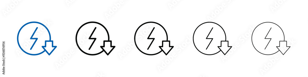 Energy reduction icon Outline vector logo for web ui Energy reduction icon Outline vector logo for web ui