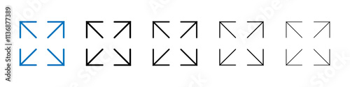 Expand icon Outline vector logo for web ui