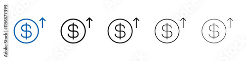 Expensive icon Outline vector logo for web ui