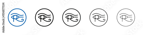 Eye of Horus Egypt Deity icon Outline vector logo for web ui