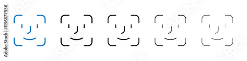 Face id icon Outline vector logo for web ui