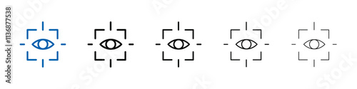 Eye scanner icon Outline vector logo for web ui