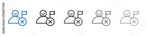 Fail or failure icon Outline vector logo for web ui