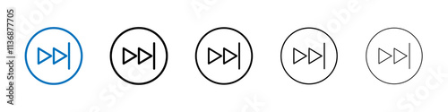 Fast forward icon Outline vector logo for web ui