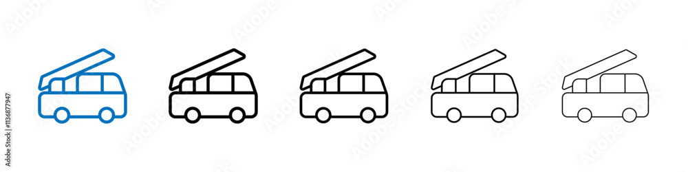 Fire truck icon Outline vector logo for web ui Fire truck icon Outline vector logo for web ui
