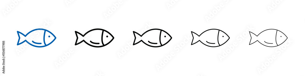 Fish icon Outline vector logo for web ui Fish icon Outline vector logo for web ui