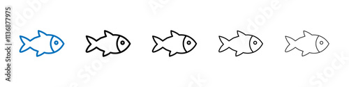 fish icon Outline vector logo for web ui