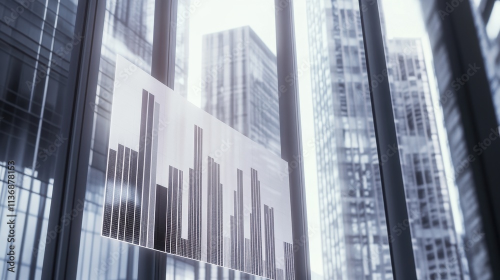 Skyscrapers and Financial Data Charts in Modern Corporate Office Skyscrapers and Financial Data Charts in Modern Corporate Office