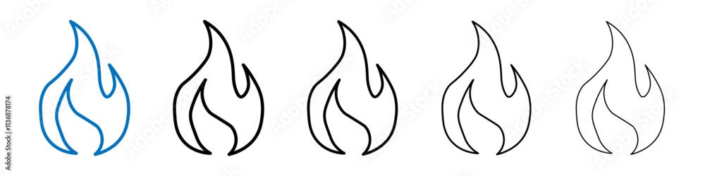Flame icon Outline vector logo for web ui Flame icon Outline vector logo for web ui