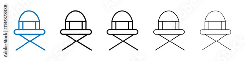 folding chair icon Outline vector logo for web ui