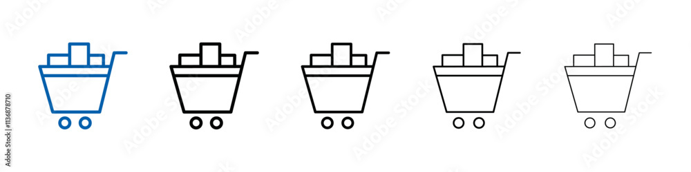 Full cart icon Outline vector logo for web ui Full cart icon Outline vector logo for web ui