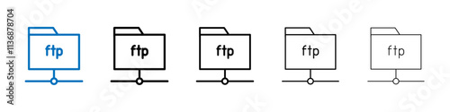 FTP icon Outline vector logo for web ui