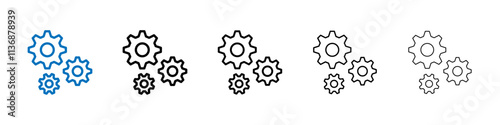 Gear icon Outline vector logo for web ui