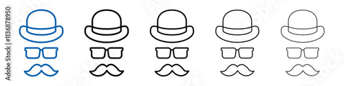 Gentleman icon Outline vector logo for web ui