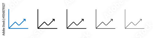 Growth Chart icon Outline vector logo for web ui