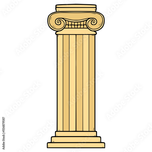 column ionic illustration hand drawn isolated vector