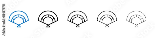 Hand fan icon Outline vector logo for web ui