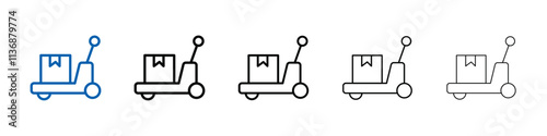 Hand pallet jack icon Outline vector logo for web ui