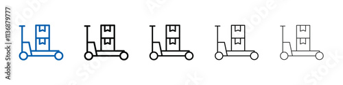 Hand pallet jack icon Outline vector logo for web ui