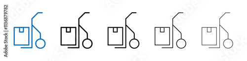 Hand truck icon Outline vector logo for web ui