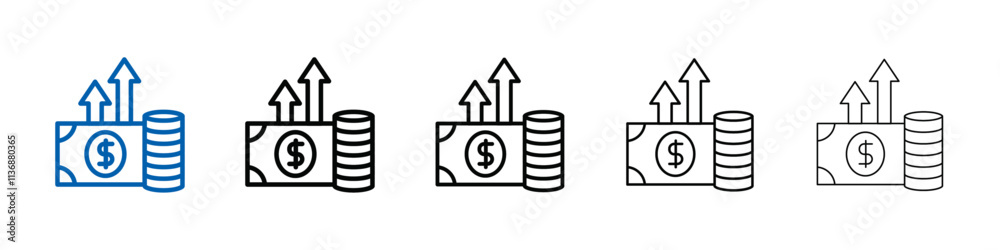 High Revenue icon Outline vector logo for web ui