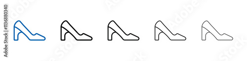 high heel shoes icon Outline vector logo for web ui