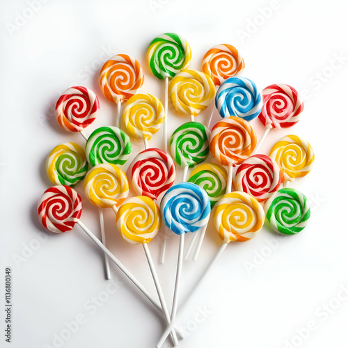 colorful lollipop isolated on white background