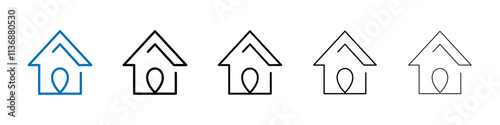 Home location icon Outline vector logo for web ui
