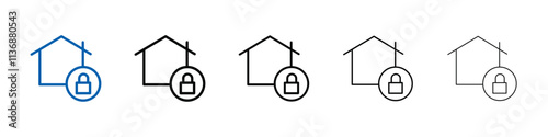 Home security icon Outline vector logo for web ui
