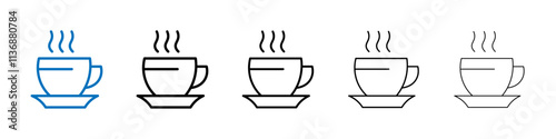 Hot tea icon Outline vector logo for web ui