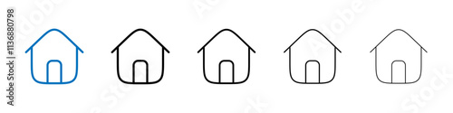 House icon Outline vector logo for web ui