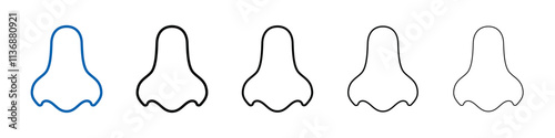 Human nose icon Outline vector logo for web ui