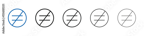 Inequality icon Outline vector logo for web ui