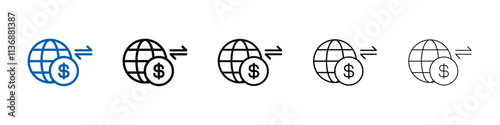 International money transfer icon Outline vector logo for web ui