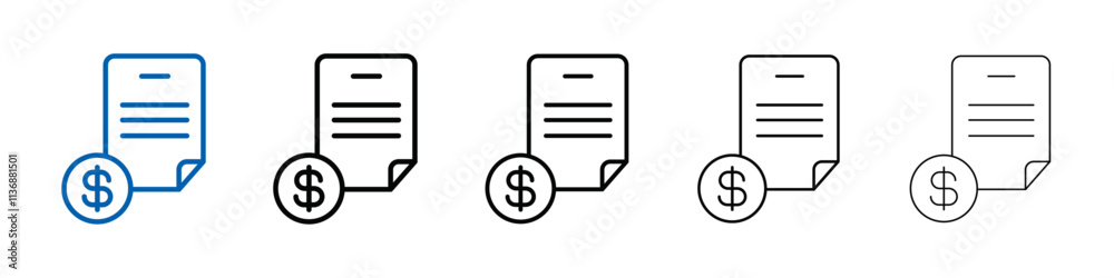 Invoice icon Outline vector logo for web ui Invoice icon Outline vector logo for web ui