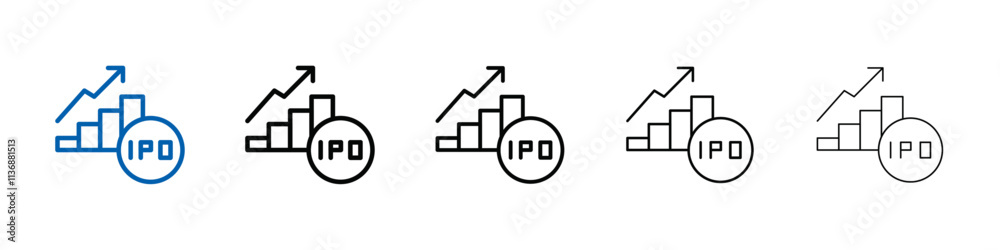 IPO Initial public offering icon Outline vector logo for web ui IPO Initial public offering icon Outline vector logo for web ui