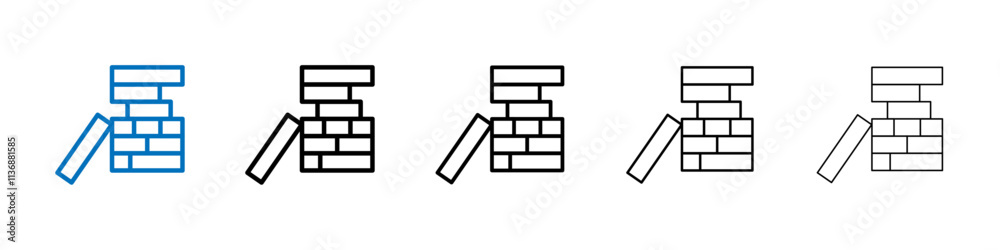 Jenga icon Outline vector logo for web ui Jenga icon Outline vector logo for web ui