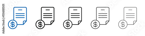 Invoice icon Outline vector logo for web ui