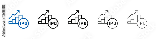IPO Initial public offering icon Outline vector logo for web ui