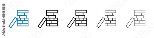 Jenga icon Outline vector logo for web ui