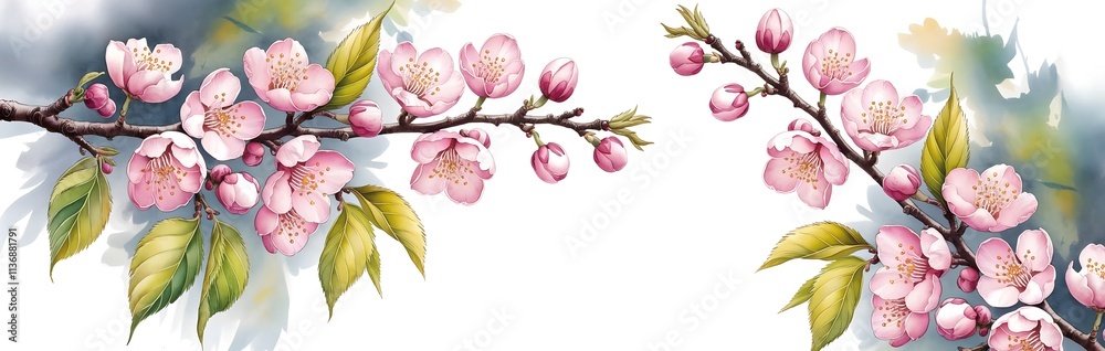 Apple Blossom Branch in Full Bloom