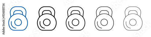 kettlebell icon Outline vector logo for web ui