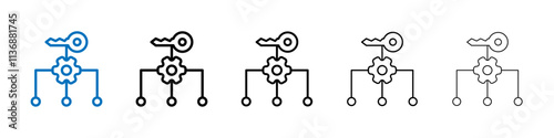Key factor icon Outline vector logo for web ui