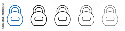 kettlebell icon Outline vector logo for web ui